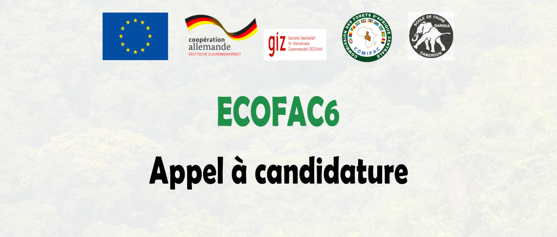 ECOFAC6 : Appel à candidature pour les Bourses d’études financé par l’Union Européenne et le gouvernement allemand au cycle B de l’Ecole de faune de Garoua (EFG), Garoua, Cameroun Promotion 2020-2022