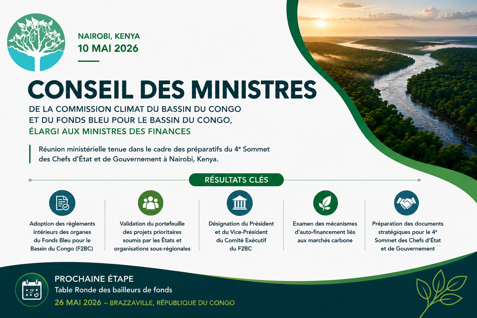 Nairobi 2026 : le Conseil des Ministres valide plusieurs mécanismes stratégiques du Fonds Bleu pour le Bassin du Congo